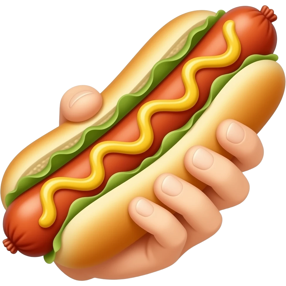 一只手握住热狗 emoji
