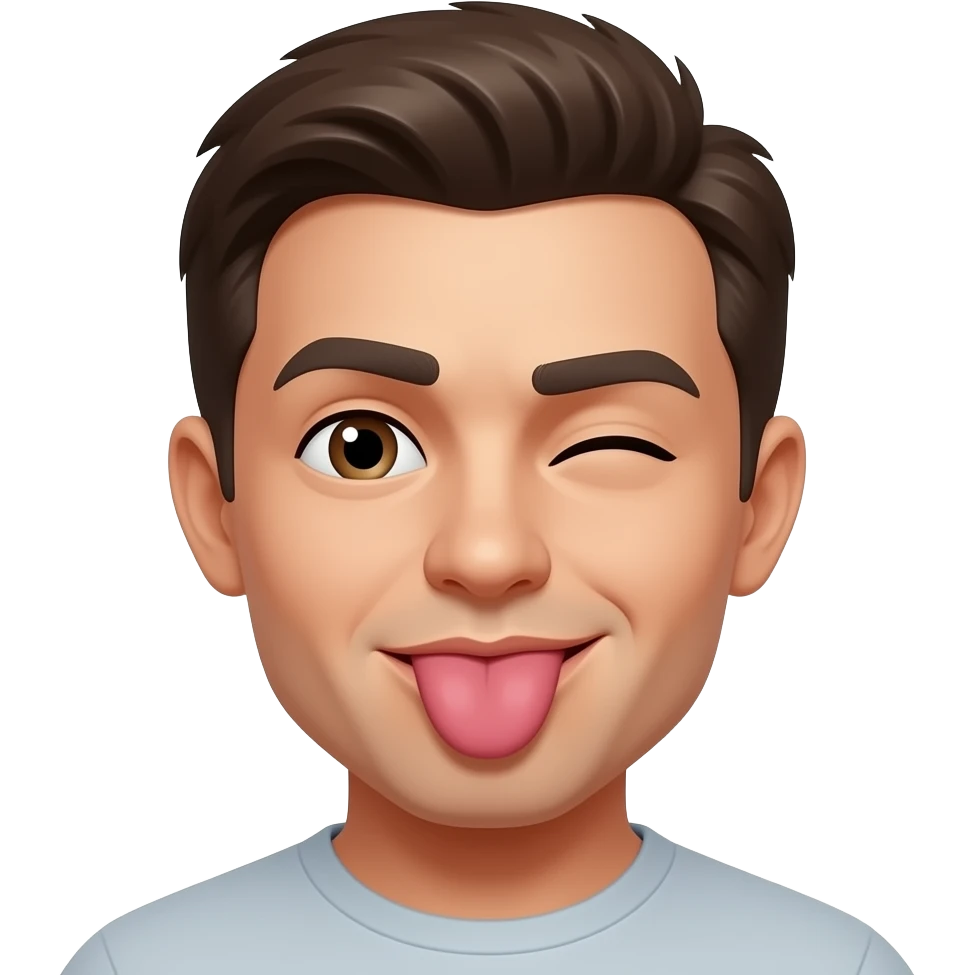 An emoji licking its own face and its eyes atlre crossed emoji