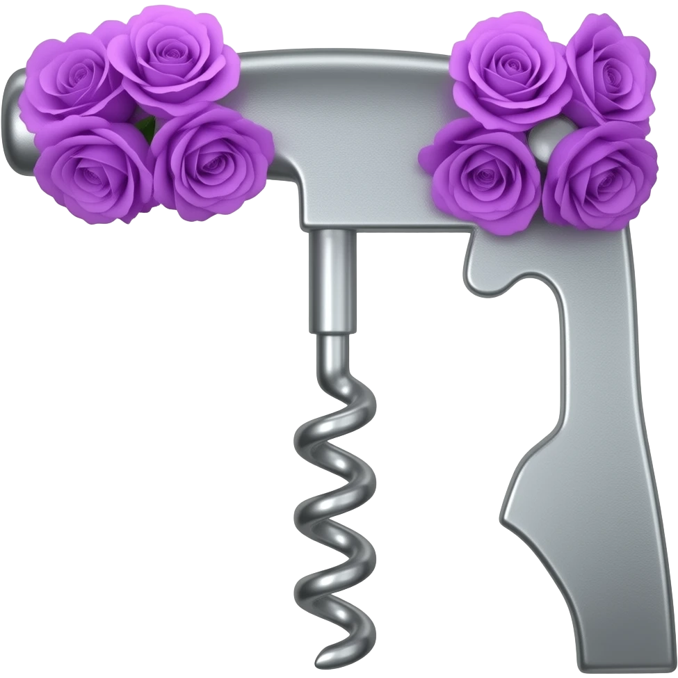 Sharp cork Screw with violet flowers emoji