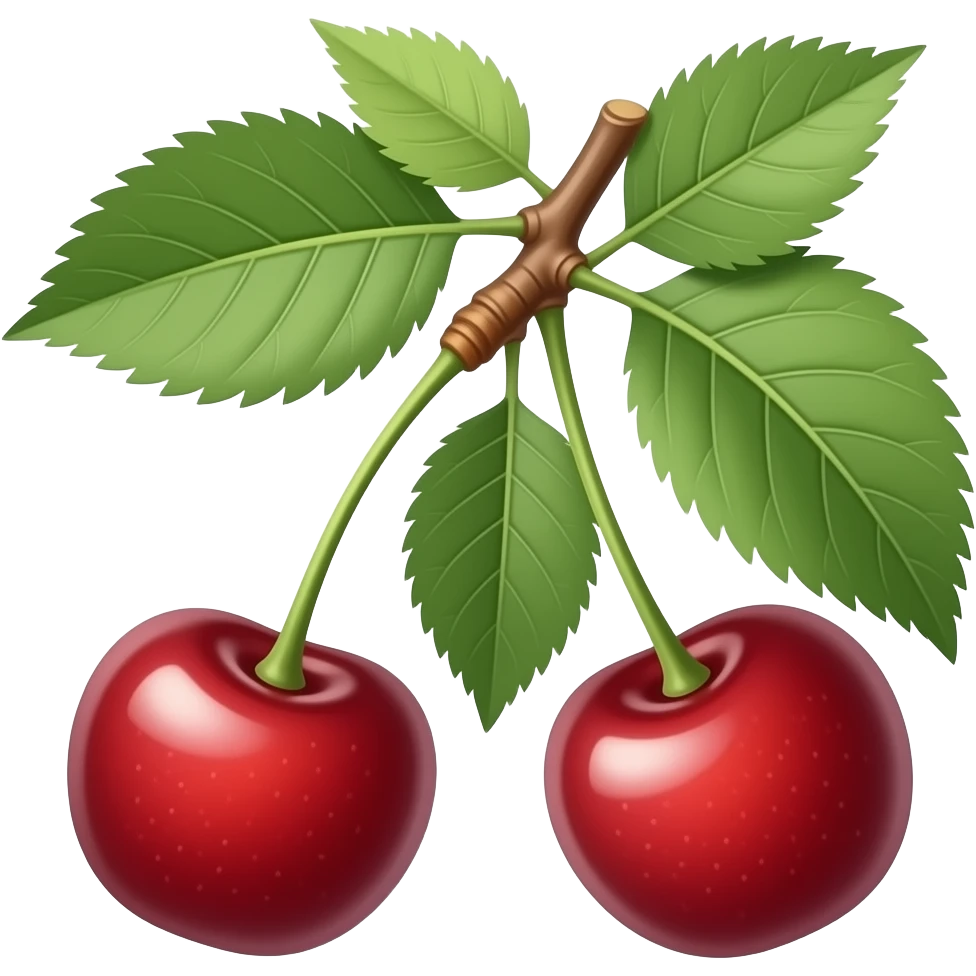 small early cherries on the tree emoji