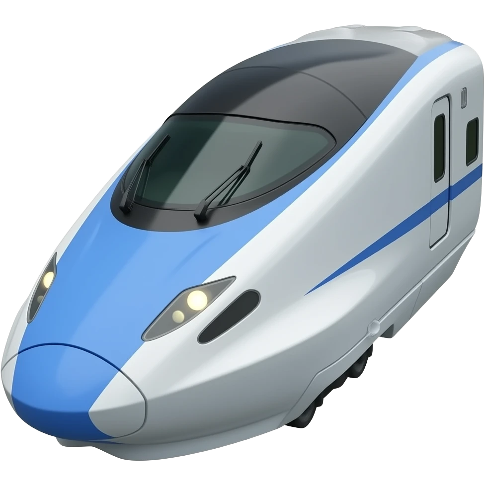 High speed train-shinkansen (model year: 2025) (iconic colour: blue white)) emoji