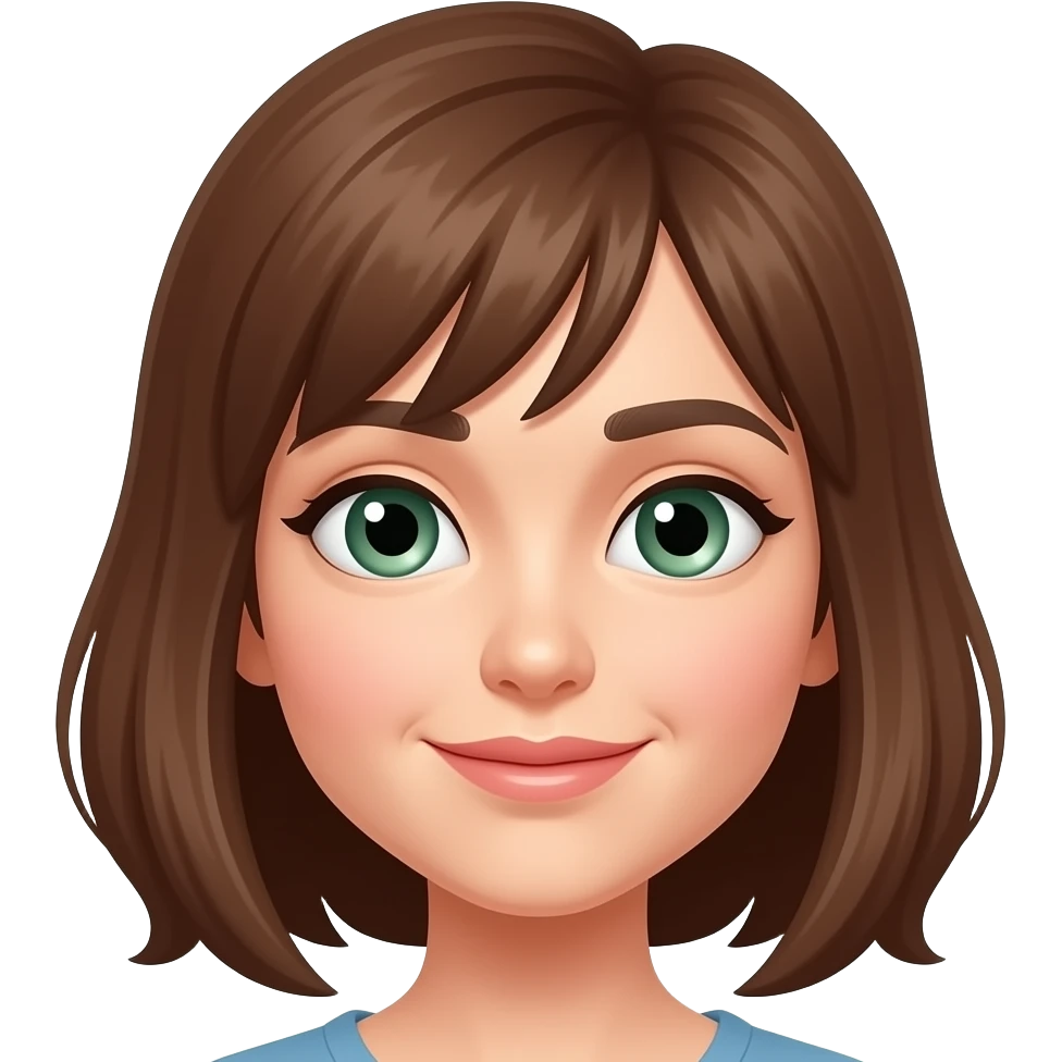 Green eyes, brown hair emoji