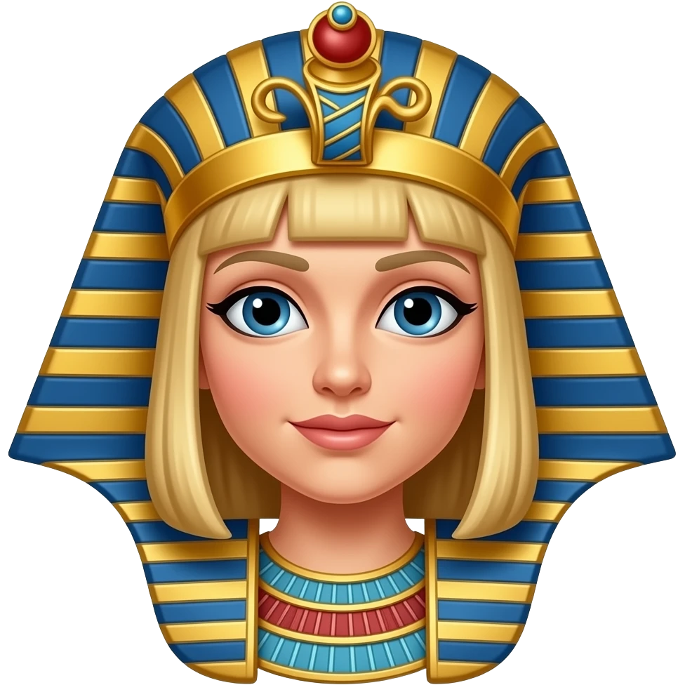 ancient Greek queen cleopatra, blonde with egyptian crown emoji