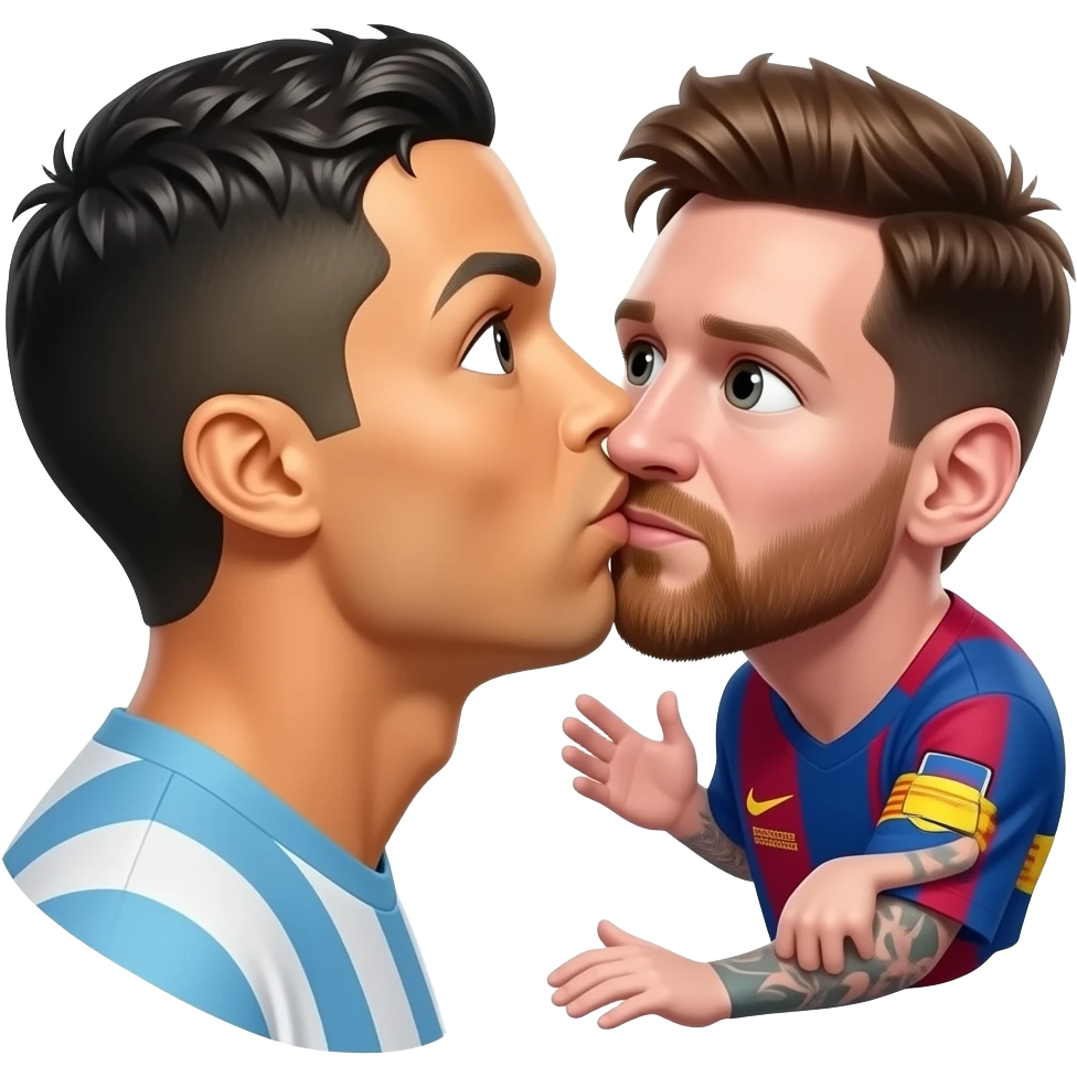 Ronaldo kissing messi ass emoji