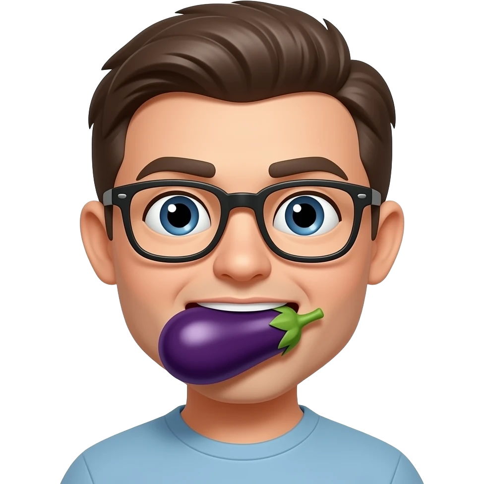 Eggplant in mouth emoji