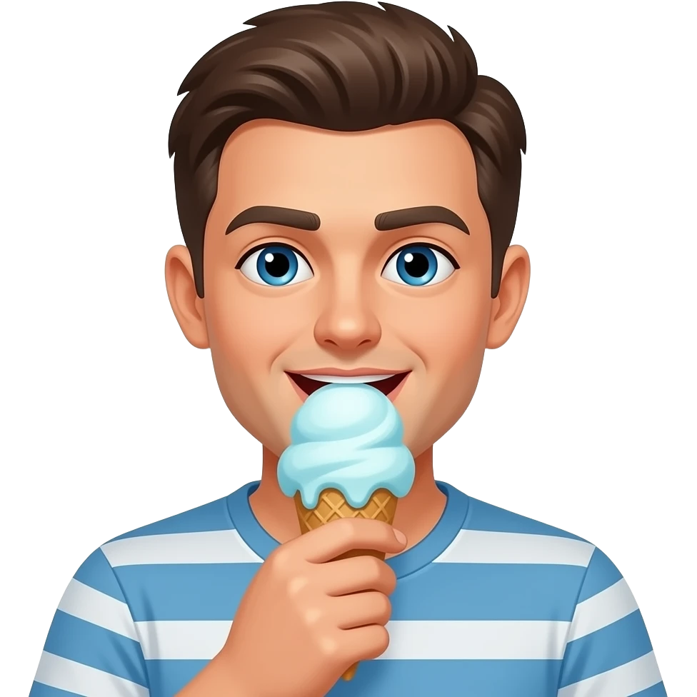 I bite the cold ice cream emoji
