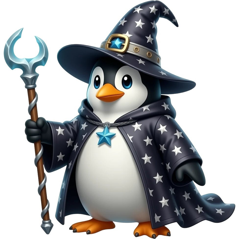 Penguin Wizard emoji