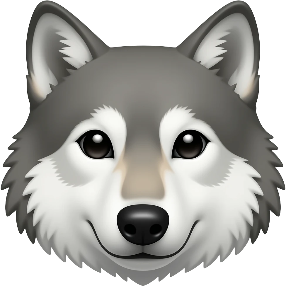 Wolf, front facing, medium shot from bust up emoji