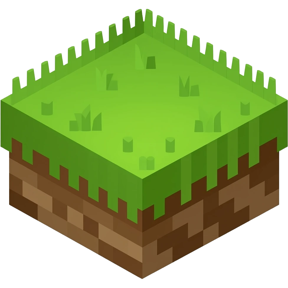 Pixel grass block emoji