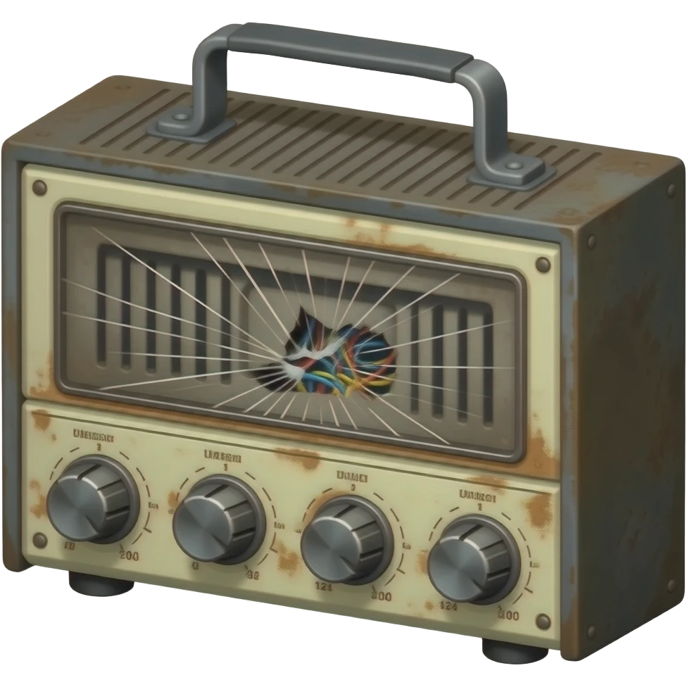 vintage wrecked audio amplifier emoji