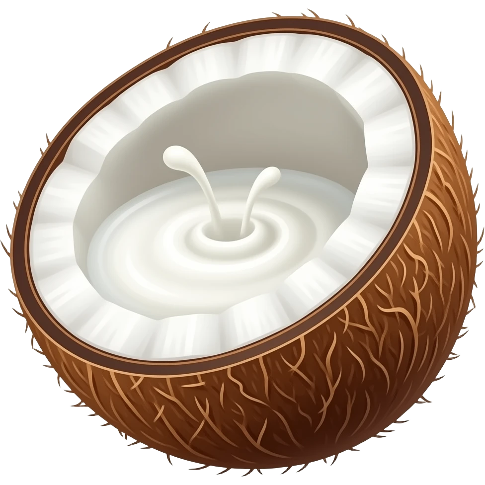 Coconut milk coconut inside emoji