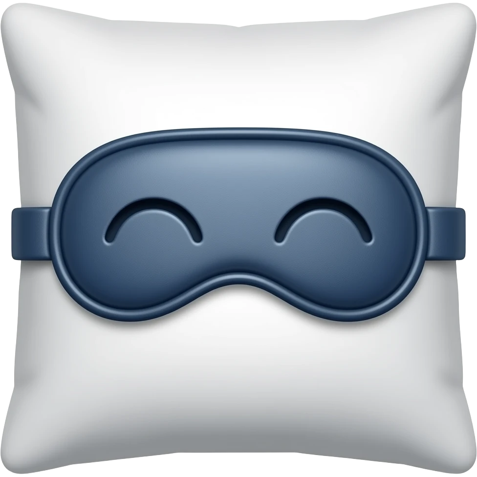 一个白色枕头上面有个眼罩 emoji