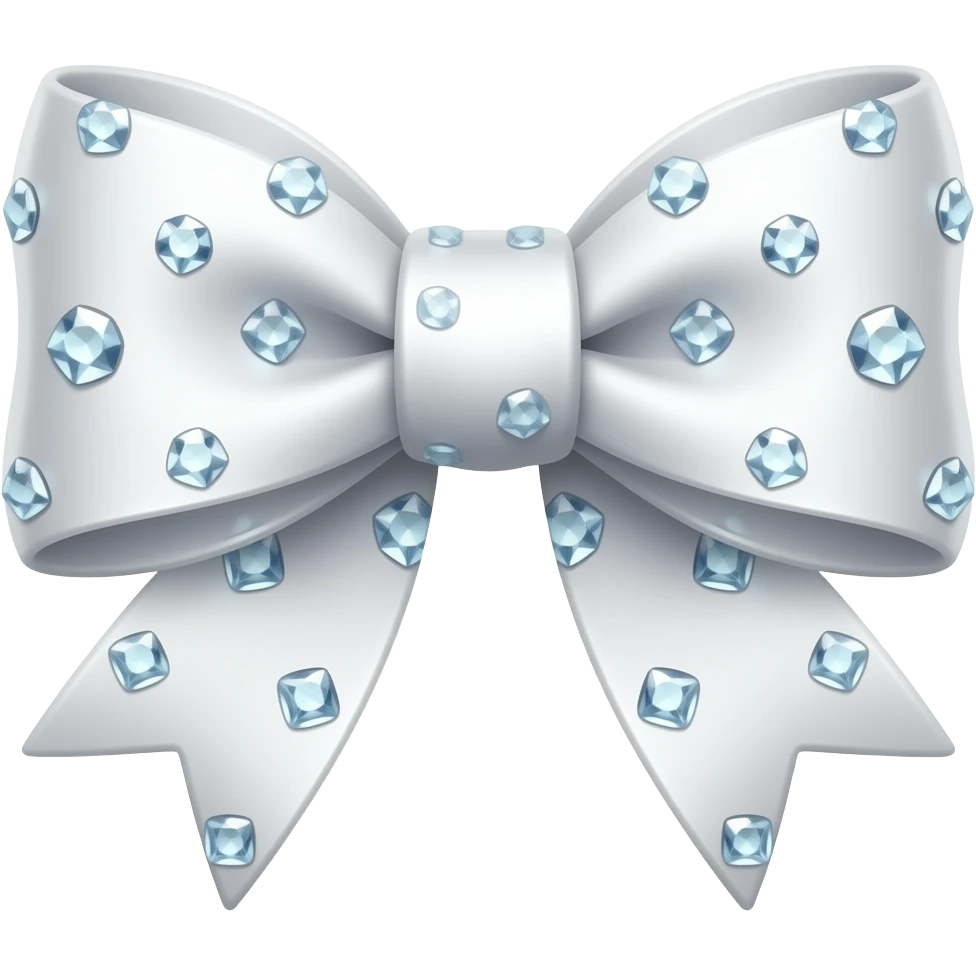 Generate a little white bow with gems emoji