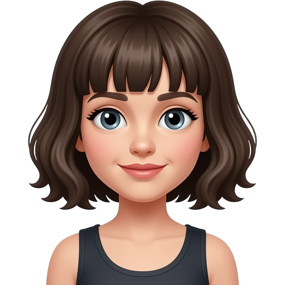단발머리 펌한 여자 이모티콘 만들어줘 emoji