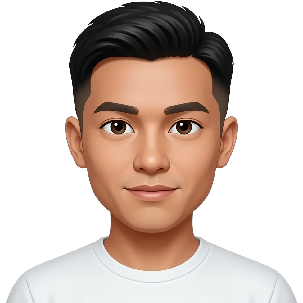 24 year old fade hair cut Filipino man emoji