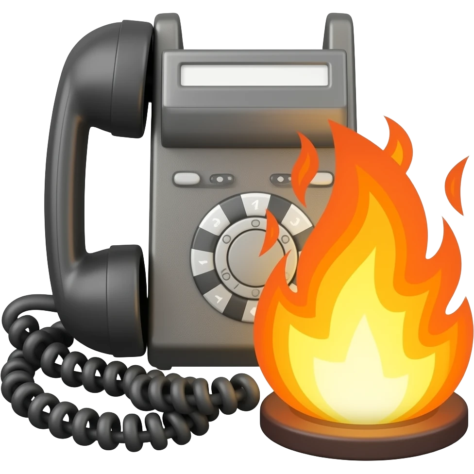 CENTRAL answering  telephone with fire siren emoji