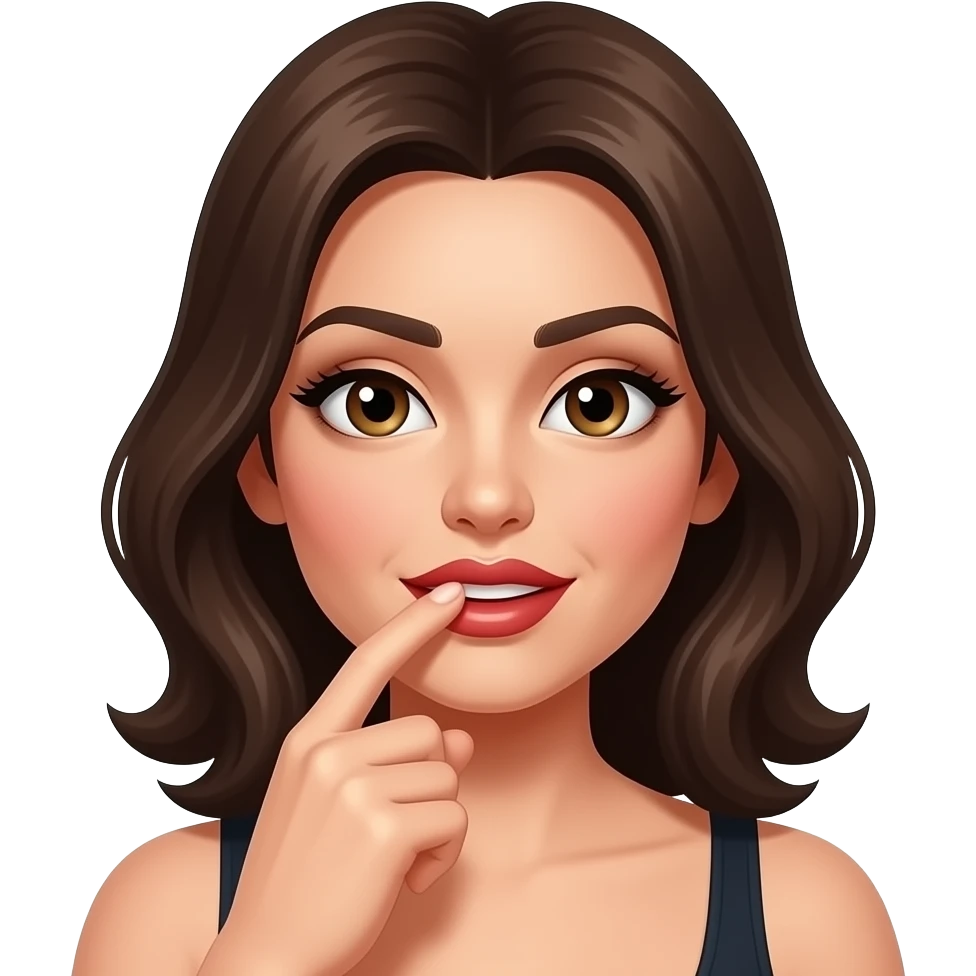 Biting finger sexy emoji
