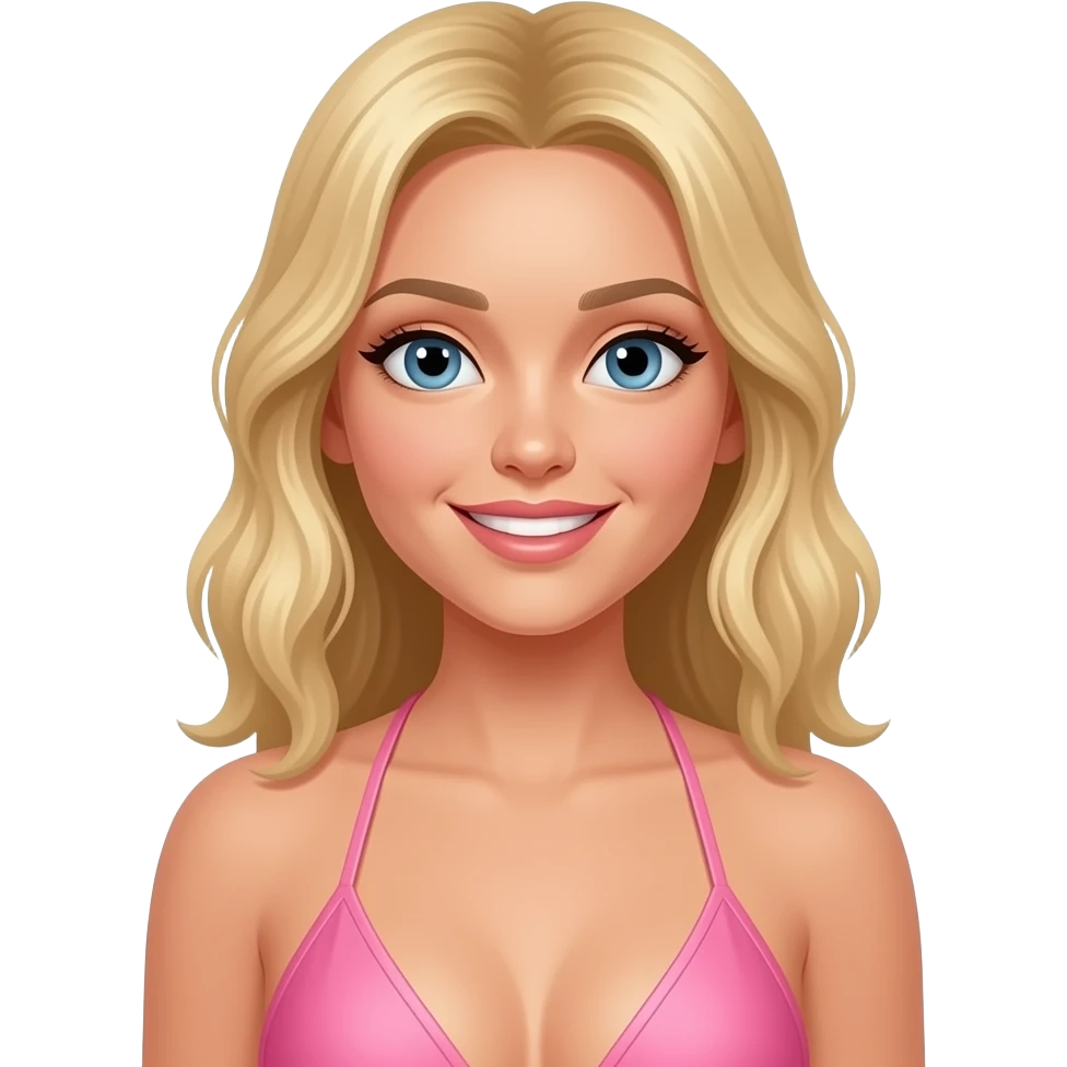 hot dirty blonde girl in a pink bikini with little abs very tan emoji