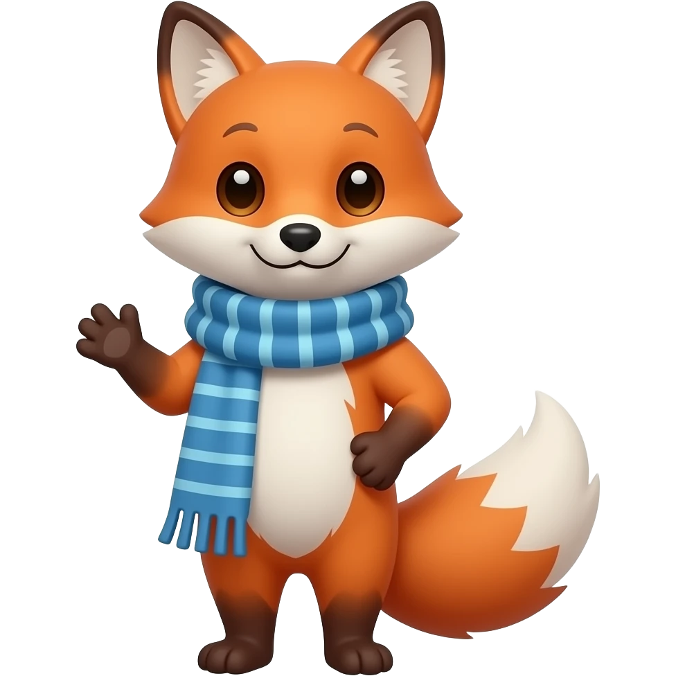 fox wearing scarves emoji