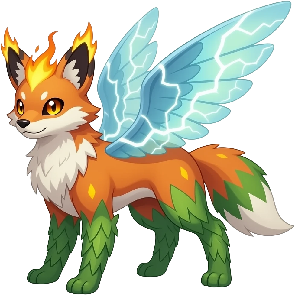 Fennekin-Sprigatito-Shaymin-Jolteon-Luxray-Fakémon-hybrid emoji