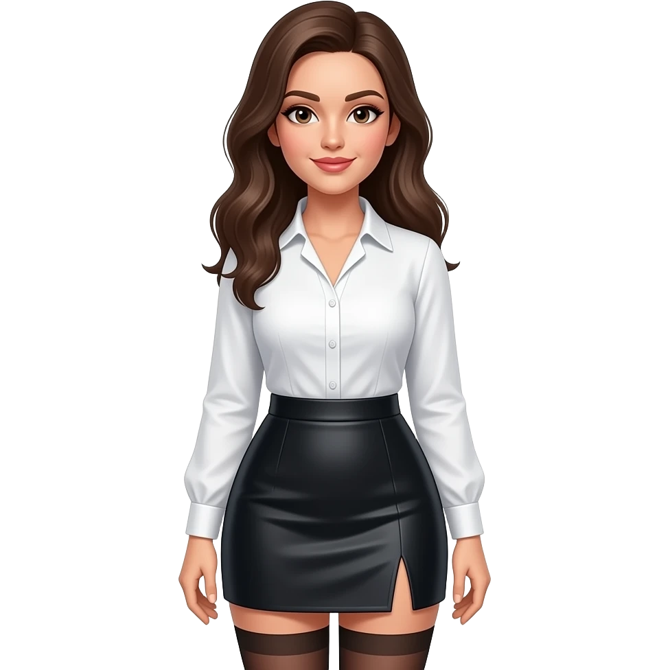 sexy skirt and blouse emoji