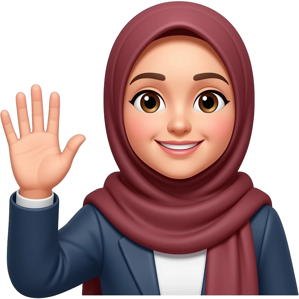 hijabis winken tschüss mit der hand komplett anzeigen emoji