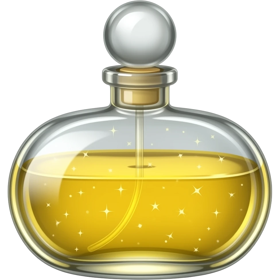Yellow magic fairy light sparkling old Antique oil perfume bottle emoji