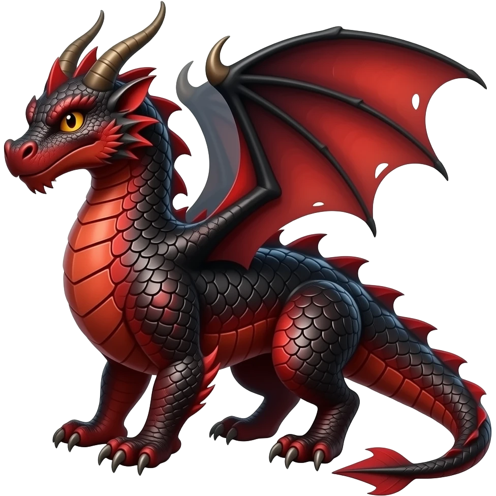 Cool dragon red black emoji