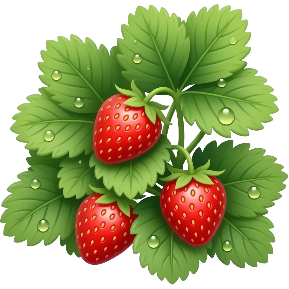 flat strawberry bush emoji