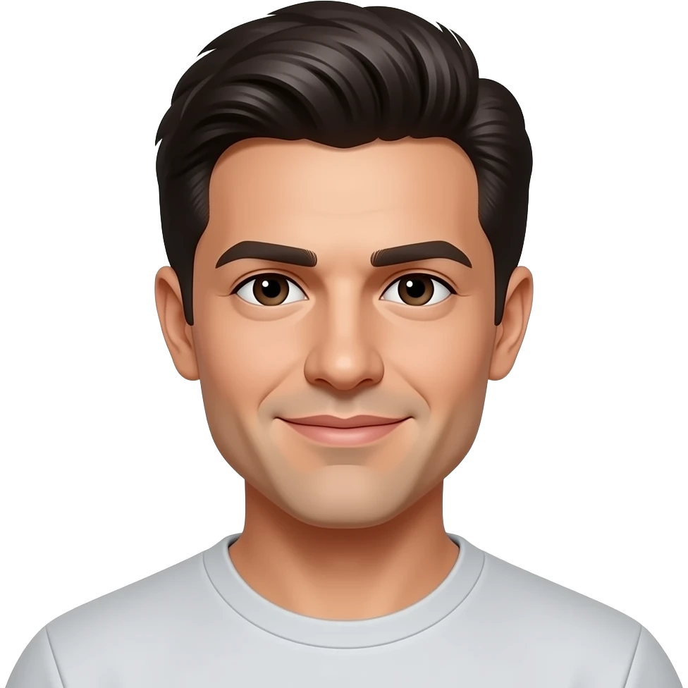 A ibai llanos face , 3D glossy Apple Genmoji style, soft shadows, white background, no text. emoji