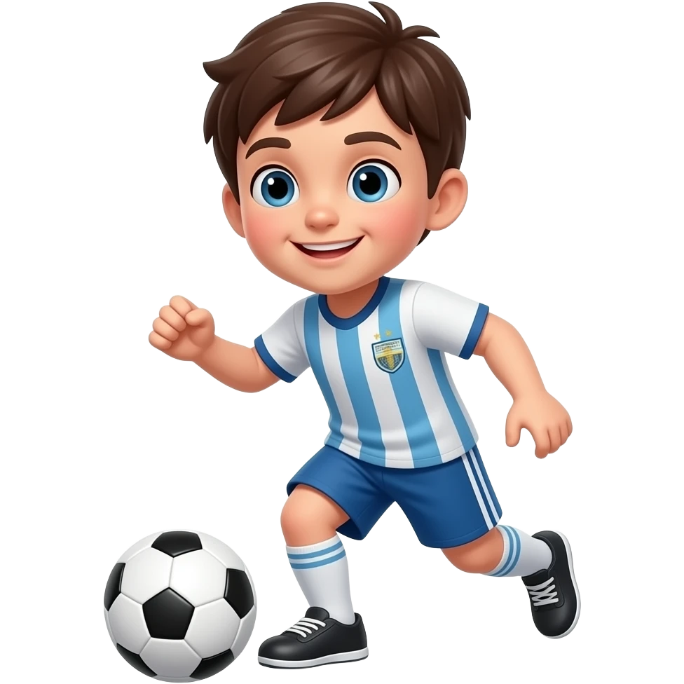 enfant qui s'amuse avec un ballon de soccer emoji