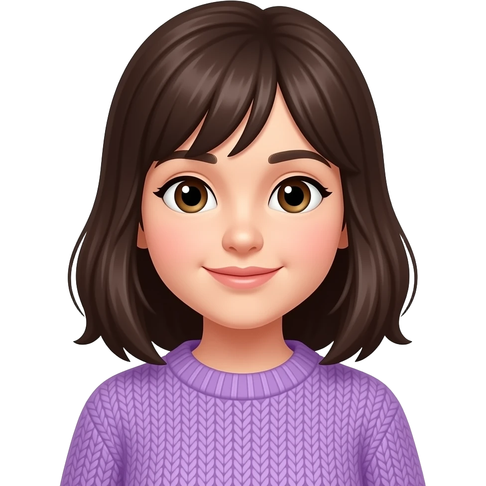 A girl with a lilac sweater emoji
