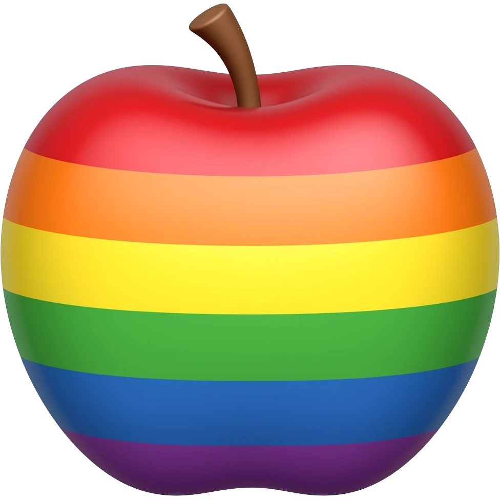 Rainbow apple emoji