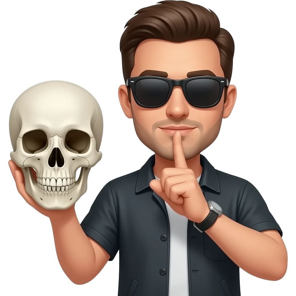😎+💀+🤫 plaese emoji