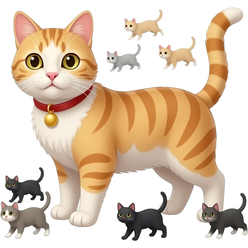 Сгенерируй котика возле школи коттков emoji
