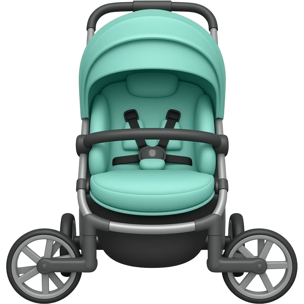 Mint baby buggy front view emoji