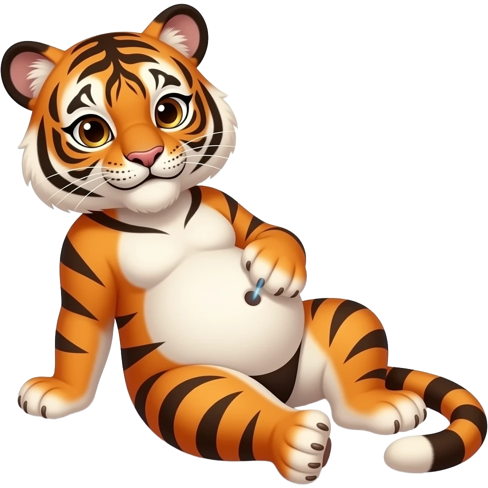 Make this Tiger girl get stuffed,her belly will be so big it would look like she has pregnancy bloating,dare to tickle that Tiger girl’s bellybutton,her gut rumbling echoes loud so you can listen to that full tummy,Tiger girl rolls around. emoji