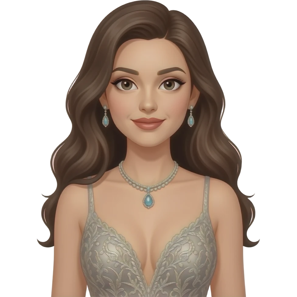 Mulher sexy com vestido elegante emoji