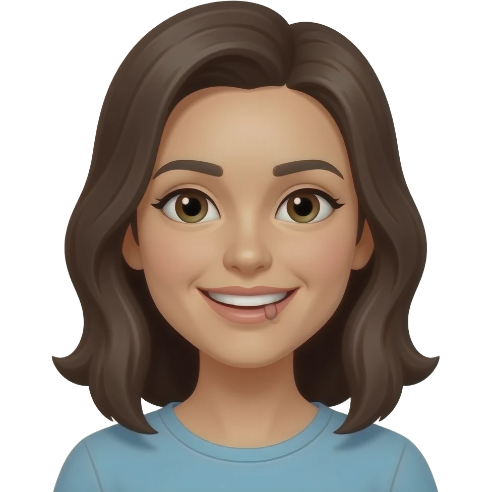 woman with a cleft lip and palate. she is smiling emoji