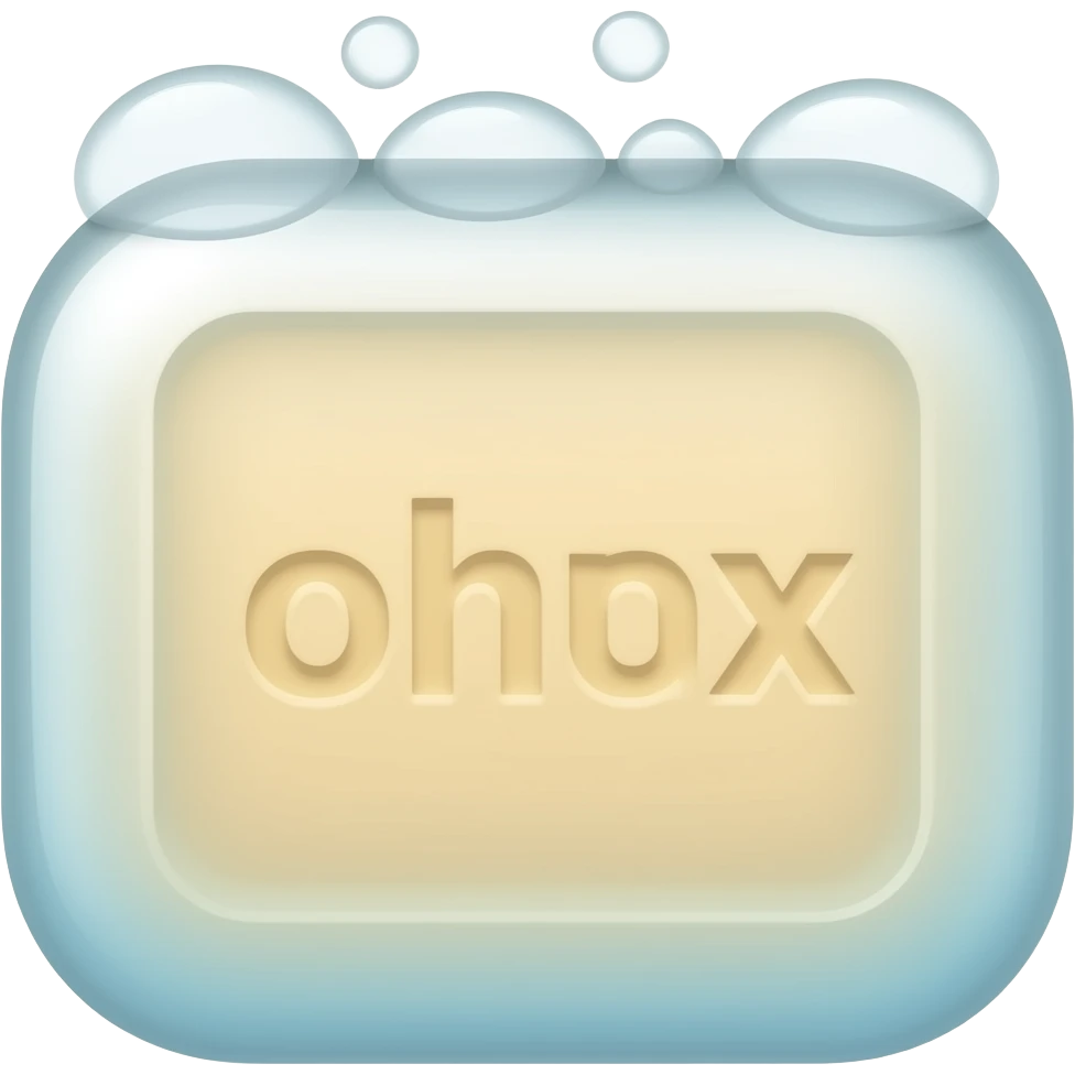 square shape soap with bubbles emoji