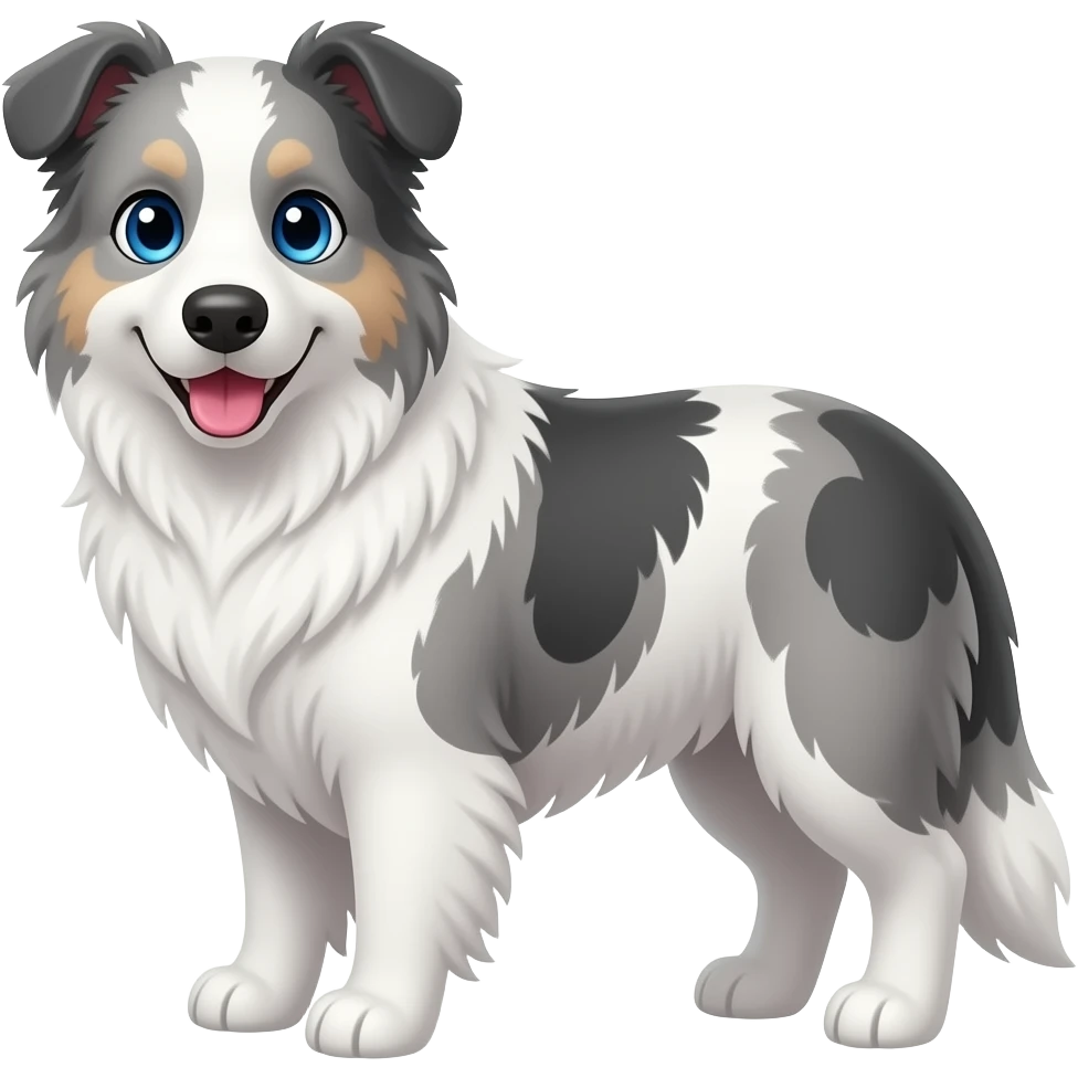 Blue eyed old English sheepdog emoji