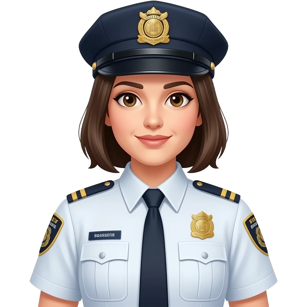 Mujer,  de seguridad privada uniforme blanco emoji
