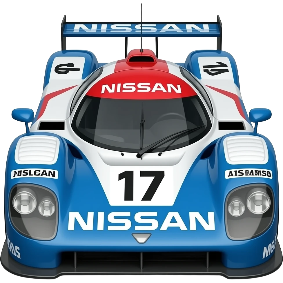 highly detailed and accurate render of the nissan R91cp leman race car in the race livery from 1991 ] emoji