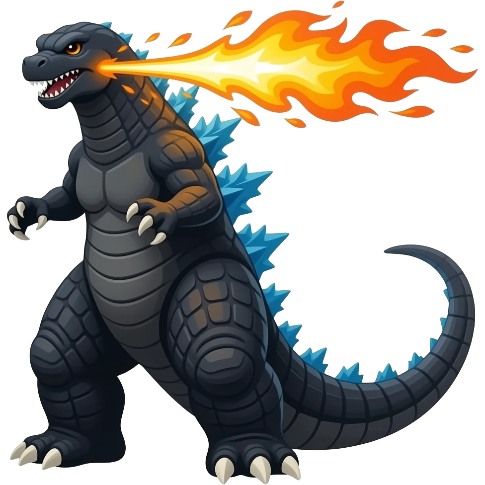 Godzilla shoot fire emoji
