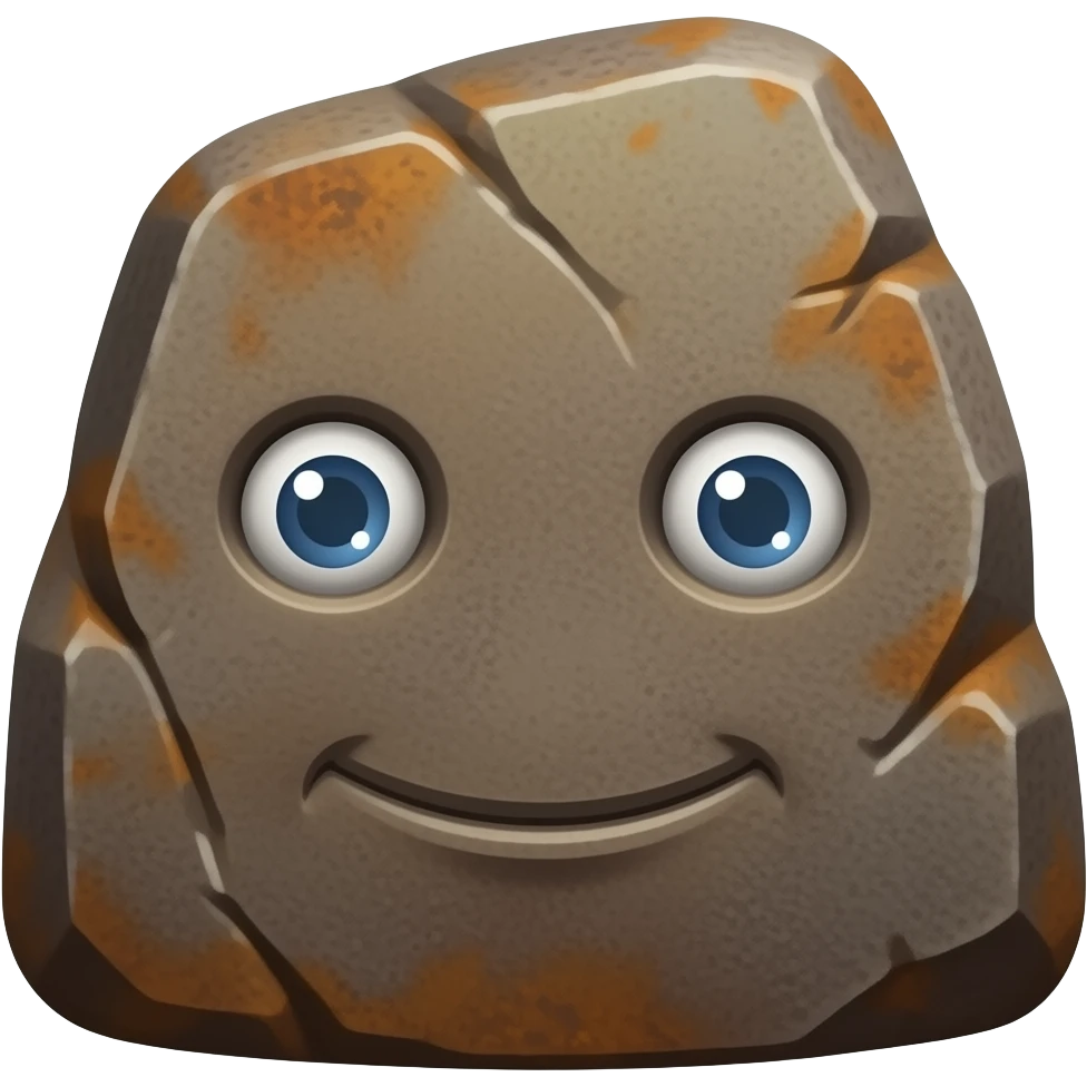 rusty stone - front facing emoji