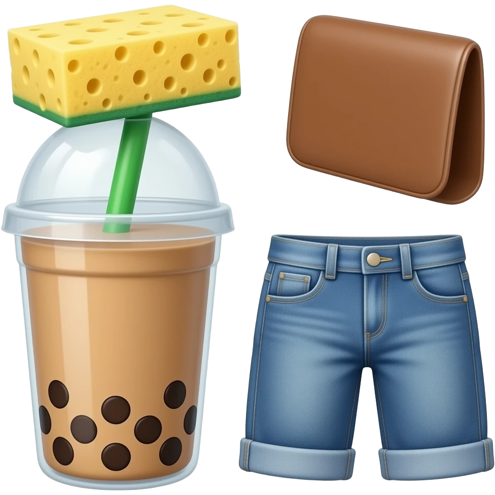 🧽🧋🟫👖 hybrid emoji