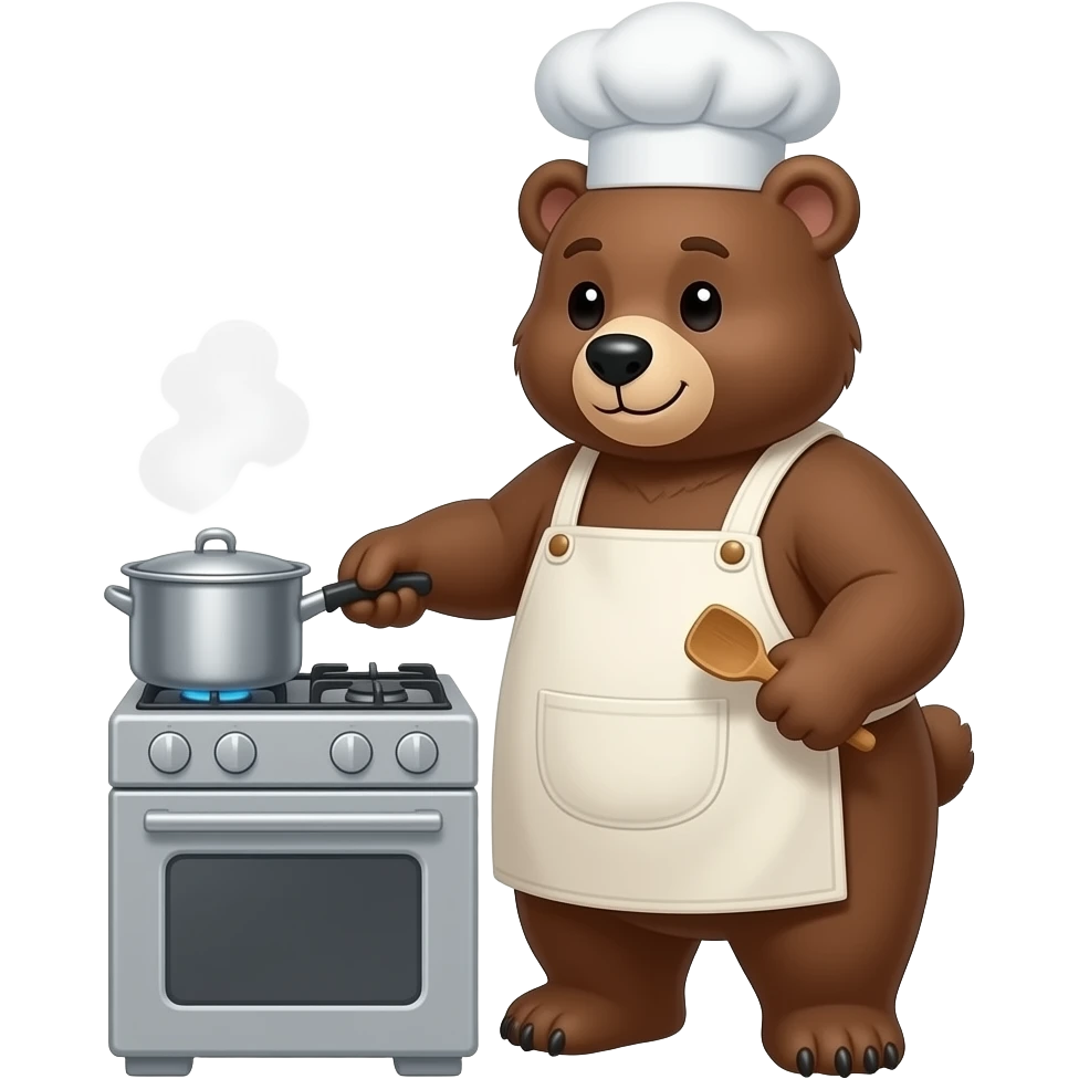 Bear as a chef emoji