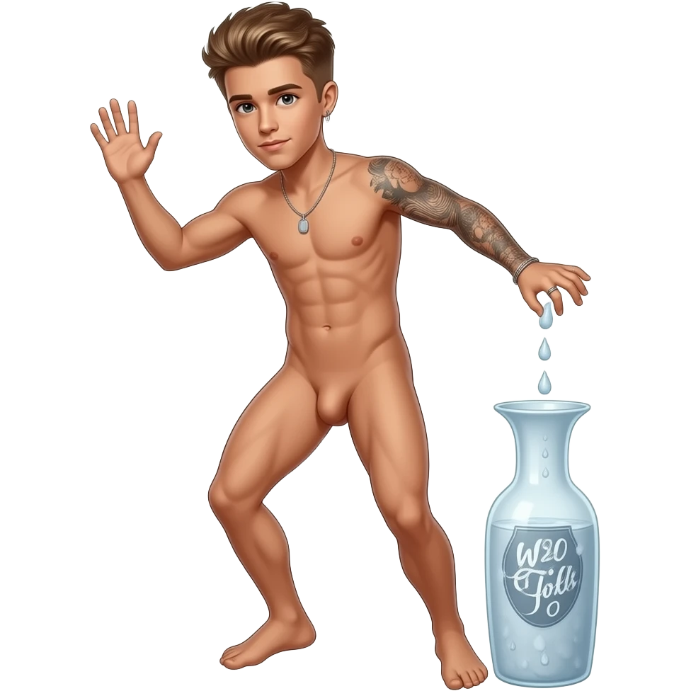 Naked Justin Bieber have pee   in vase  dancing full body  naked  brown boy naked naked completely penis naked emoji