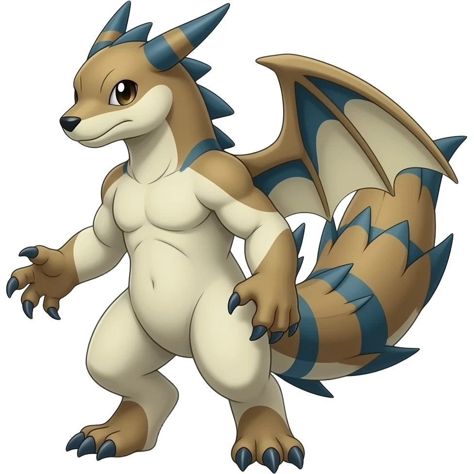 Guilmon-Zorua-Exveemom-Litten-Fakémon-Digimon-hybrid, full body detailed emoji