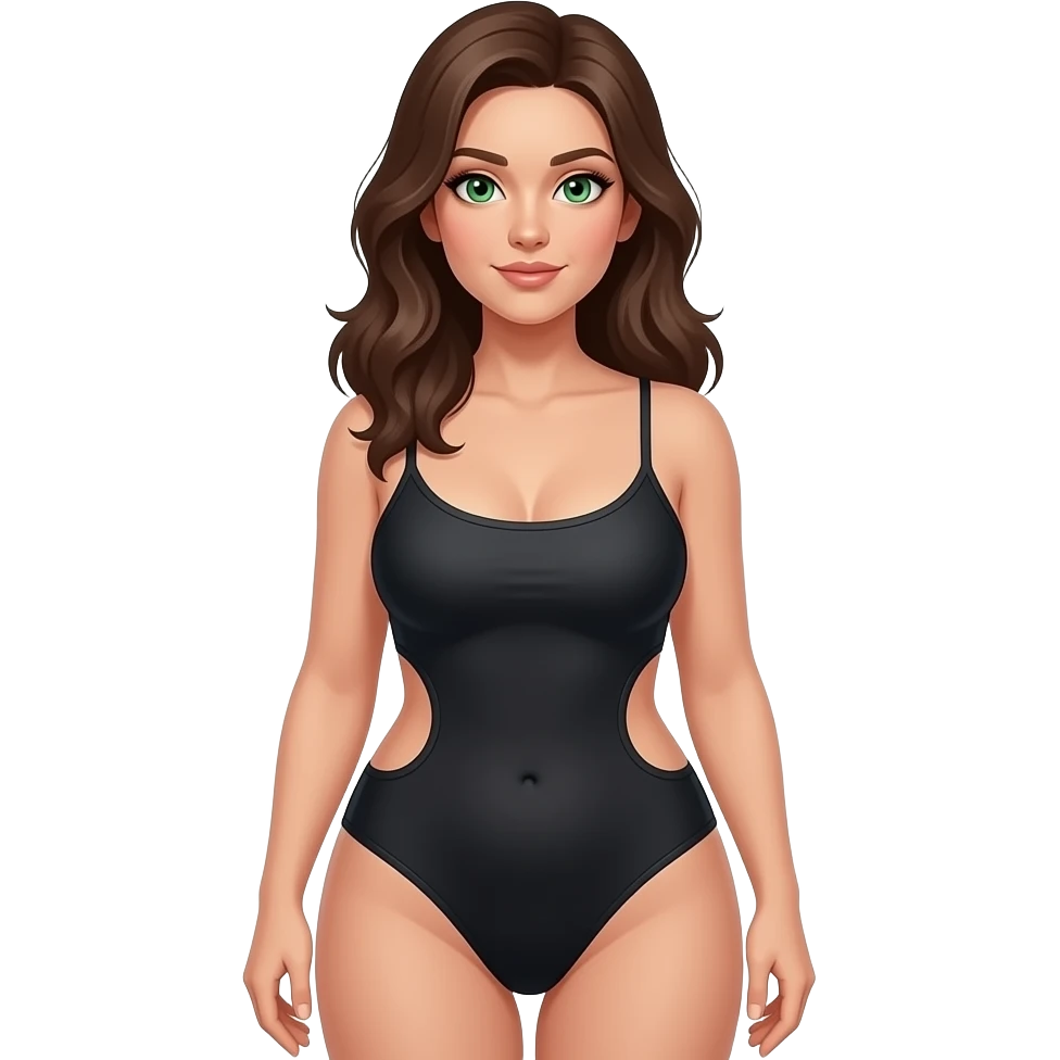 green eyes and bitch body complete with arms and legs emoji